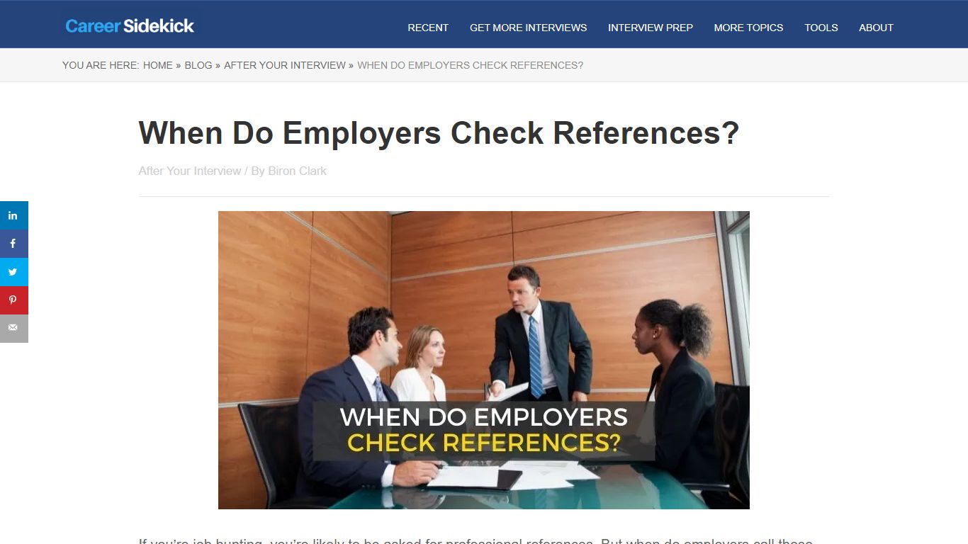 When Do Employers Check References? | Career Sidekick